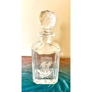 VTG Crystal Decanter Edgewood Country Club 1992 Golf Barware Whiskey Decanter